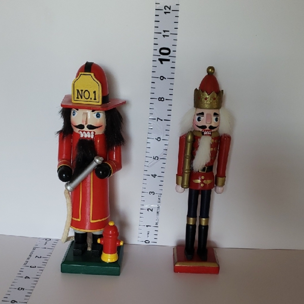 Two wooden nutcrackers Fireman and Soldier